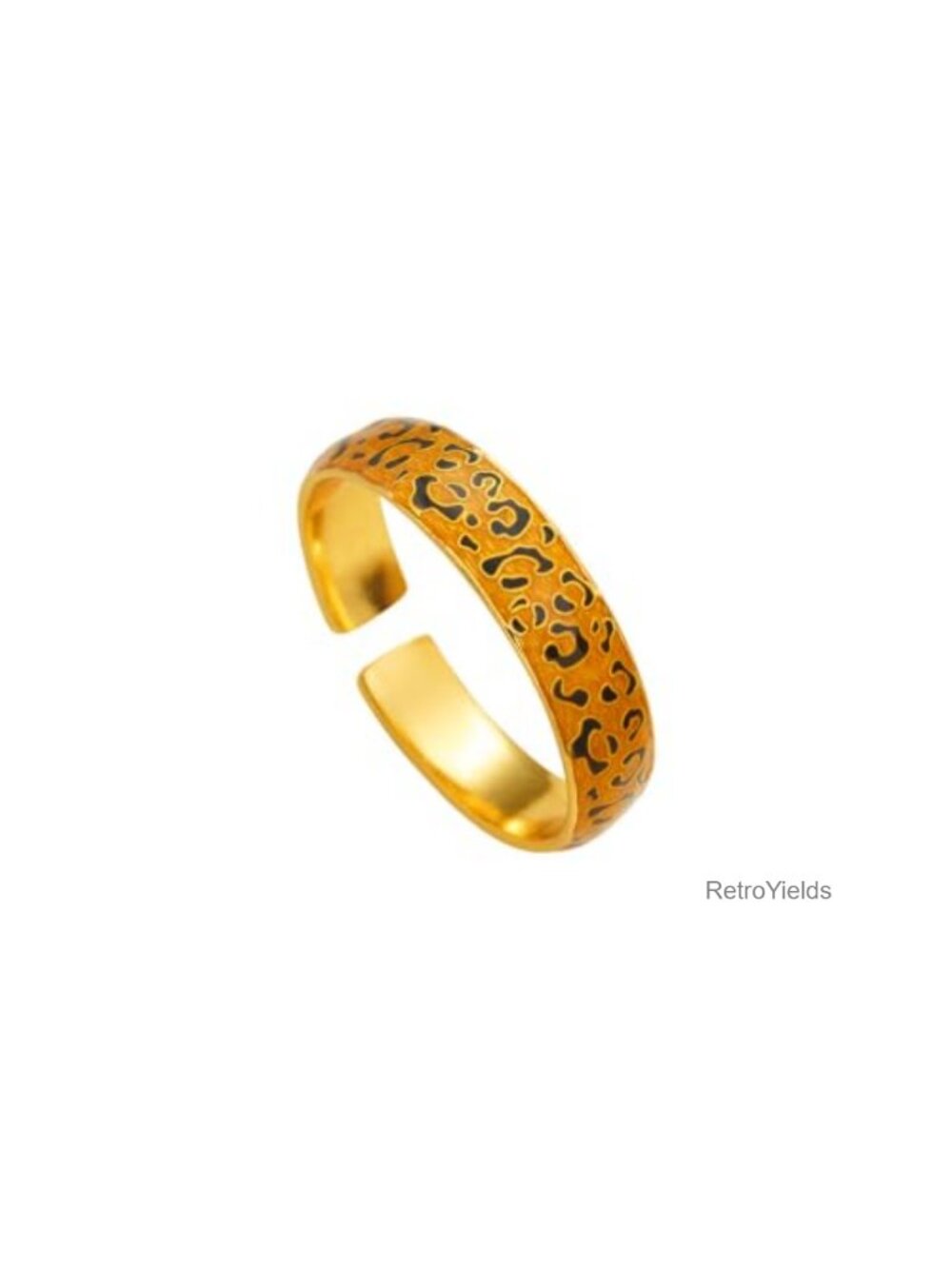 Leopard Print Open Adjustable Statement Ring Chunky Band Fashion Gift